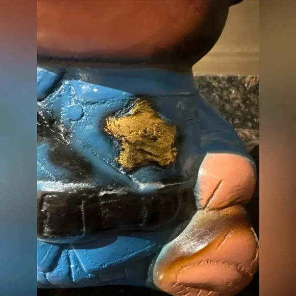 VINTAGE Ceramic Police Bear Coin Piggy Bank 60’s 70’s Collectible Nursery Decor - Picture 9 of 16